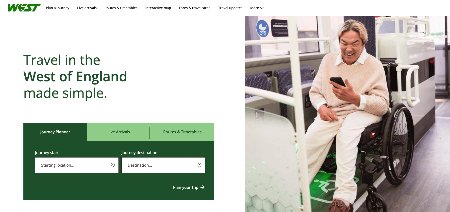 The Travelwest homepage