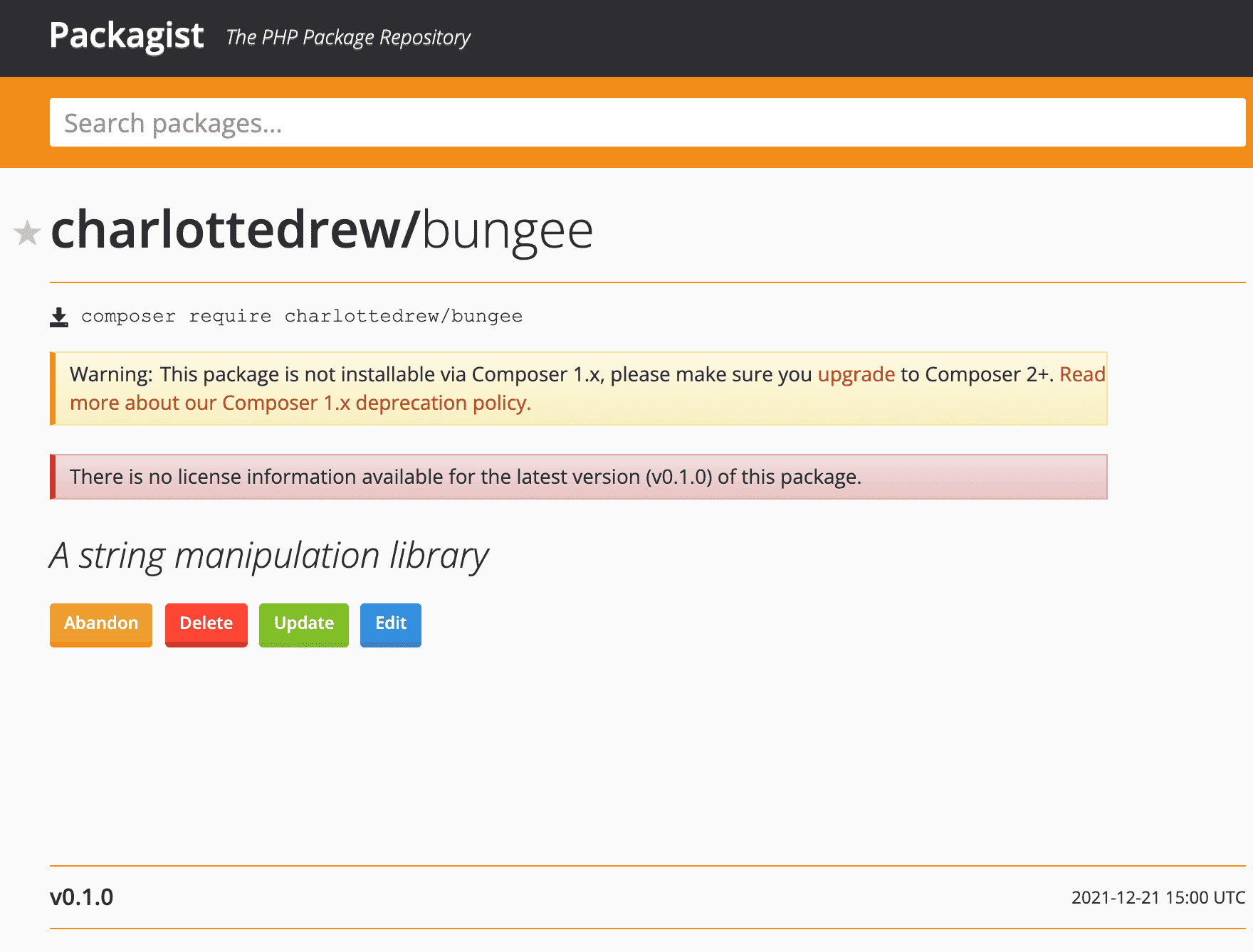 Packagist update success