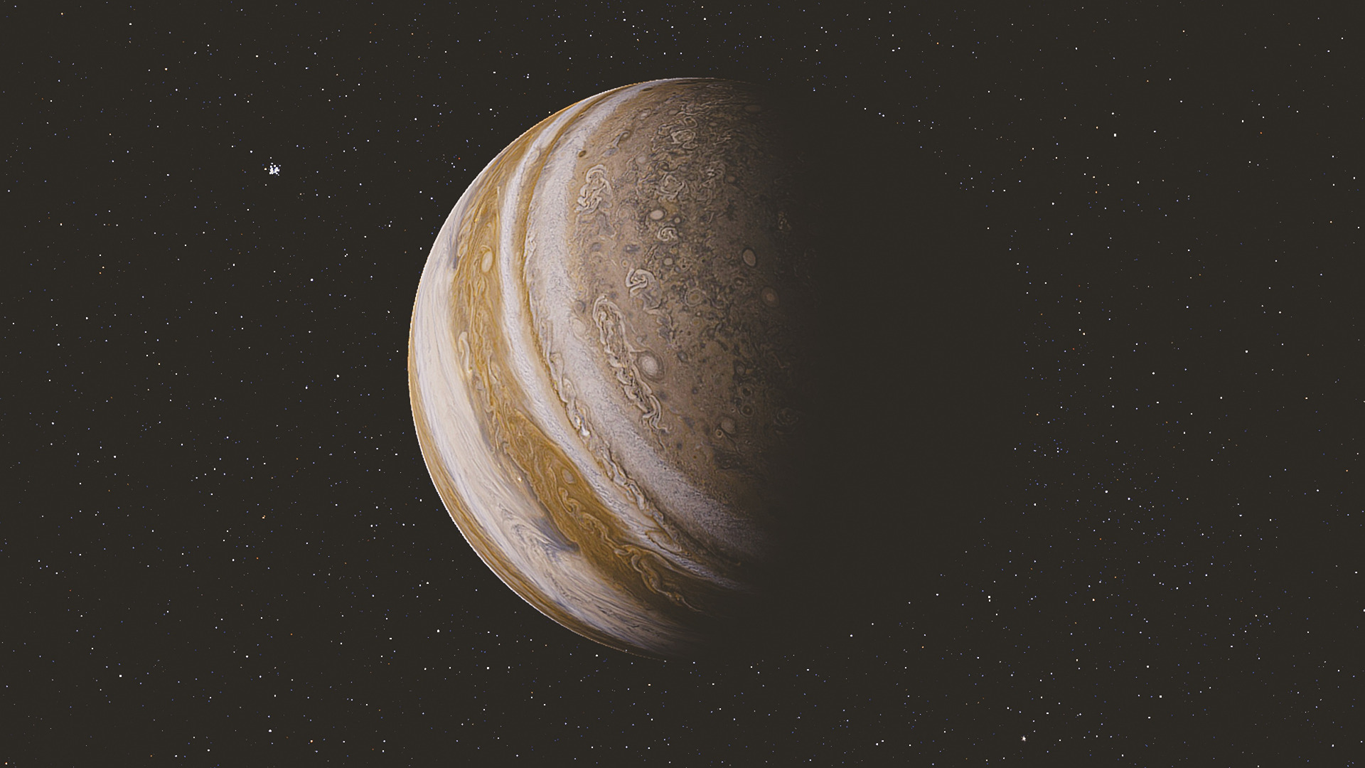 Striped planet Jupiter in space