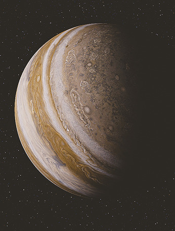 Striped planet Jupiter in space