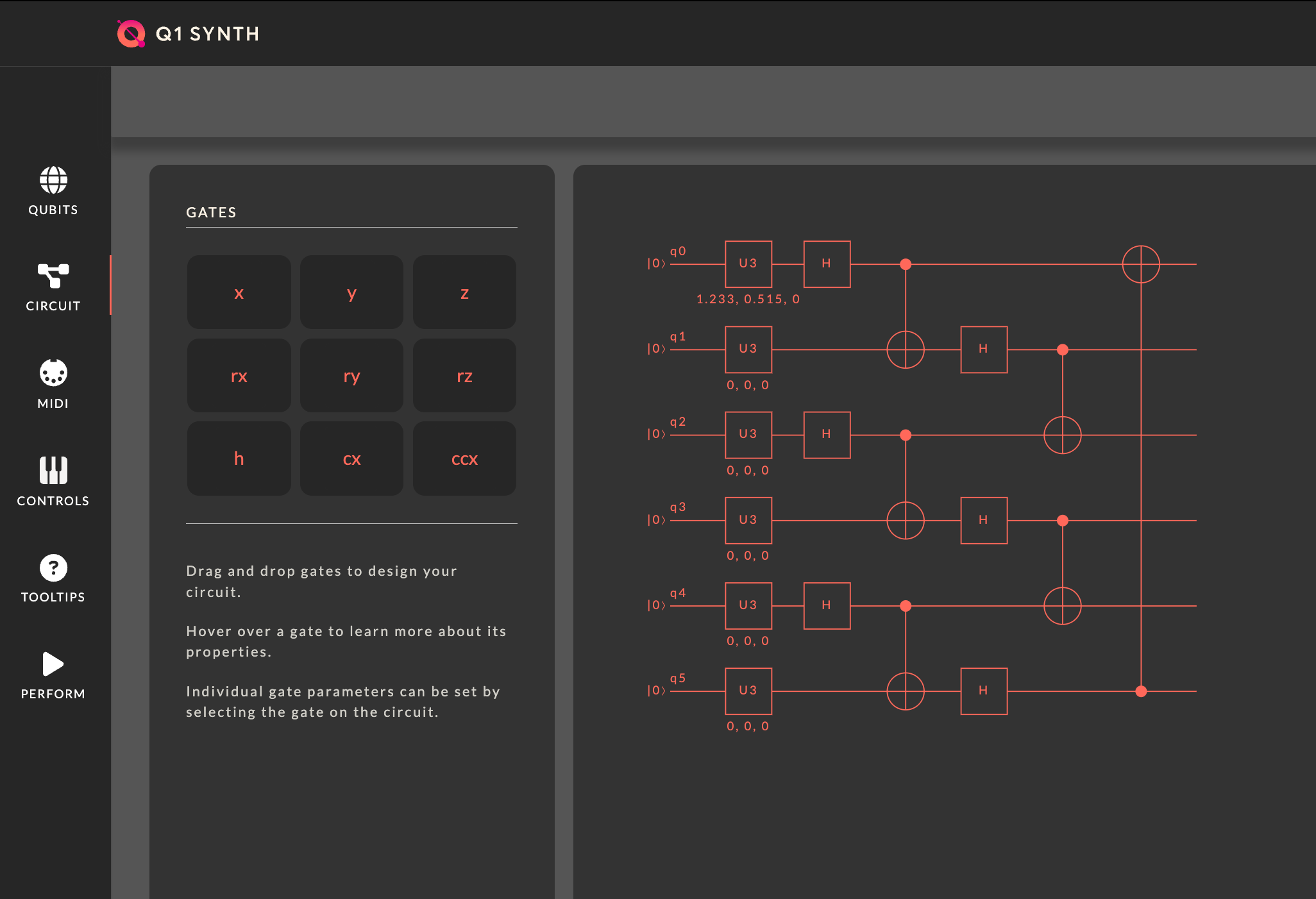 Moth Quantum | Quantum Synth Circuit View