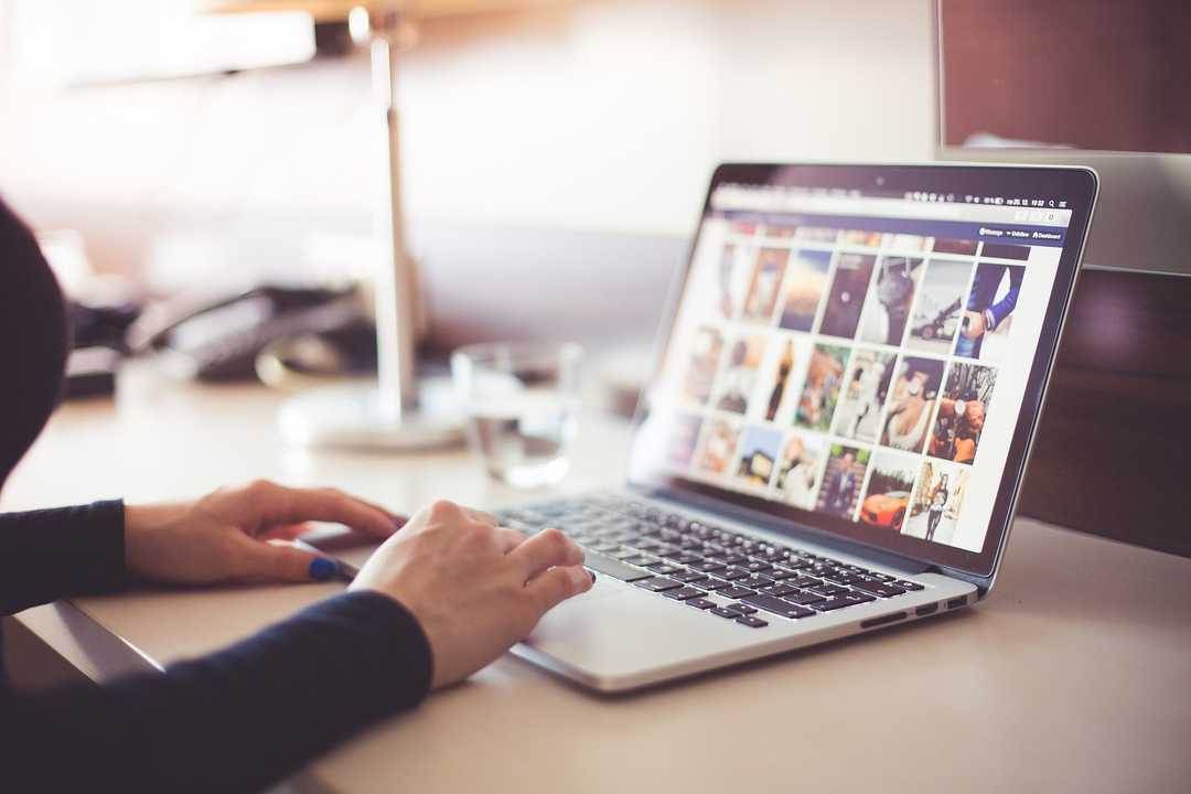 Woman working at laptop
