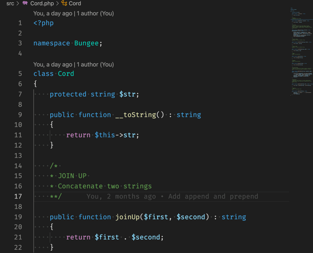 Cord class screenshot